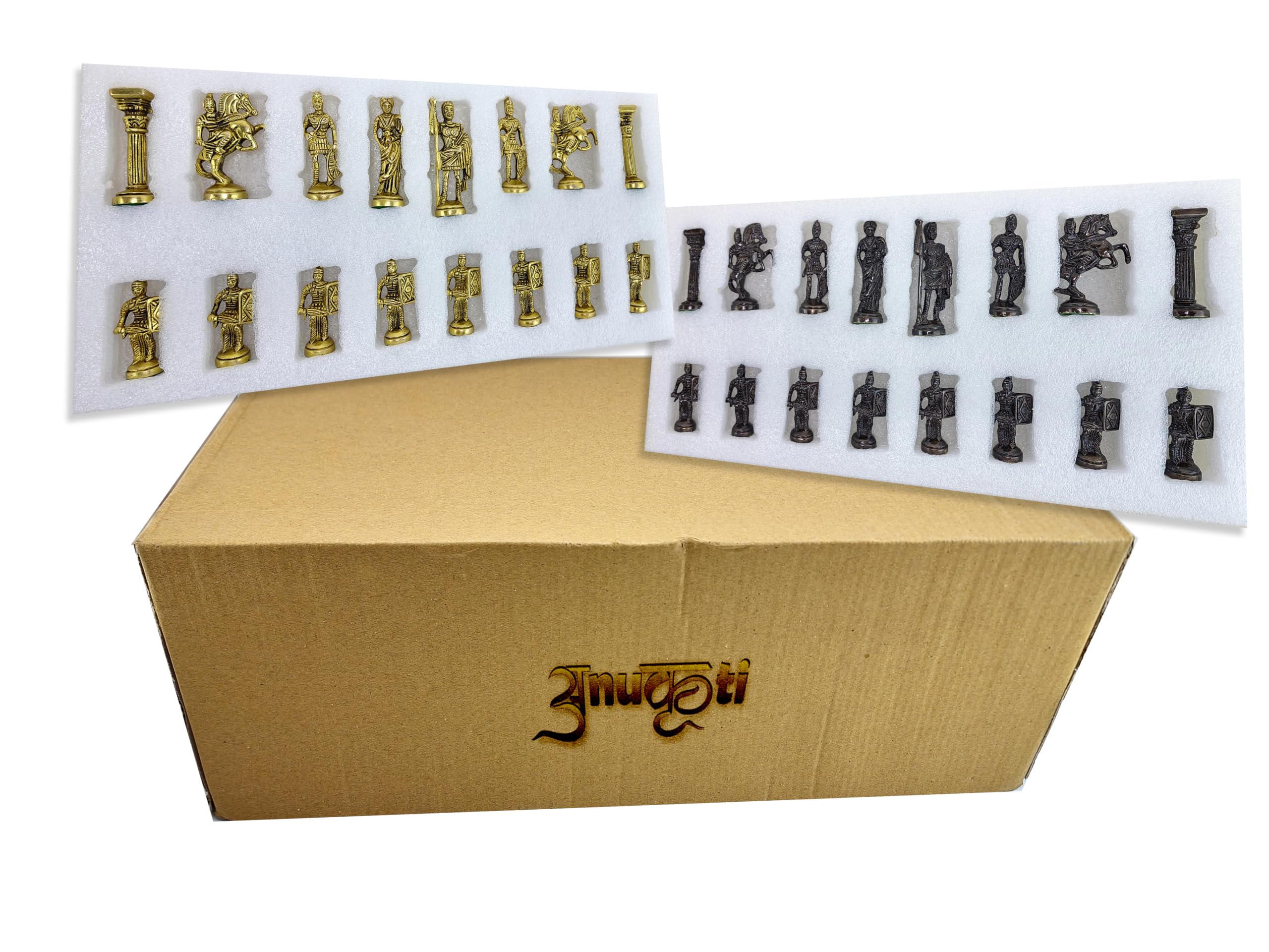 Buy ANUKRITI Brass Roman Chess Set, 16